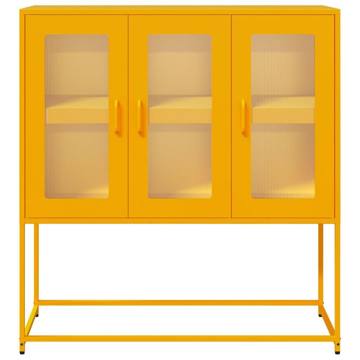 VIDAXL Buffet jaune moutarde 100,5x39x107 cm acier lamine a froid