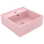 Voir la diapositive 1 : VIDAXL Lavabo carre de luxe a trop-plein Rose mat 41x41 cm Ceramique