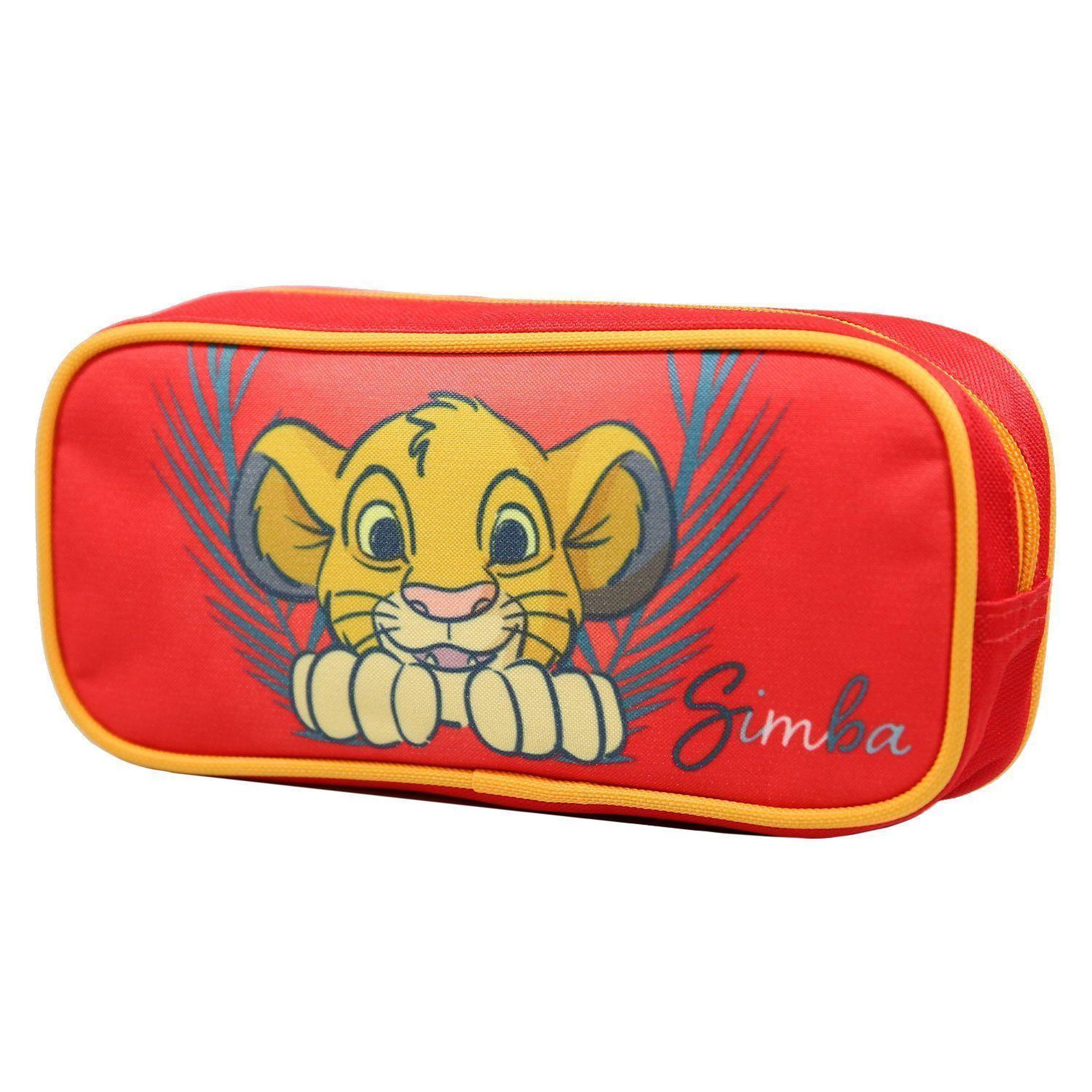 Voir la diapositive 1 : Bagtrotter Trousse scolaire rectangulaire Disney Le Roi Lion Simba Rouge Bagtrotter