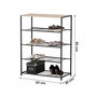 Voir la diapositive 2 : FORNORD Etagère range chaussures 4 niveaux 63x30xh83cm
