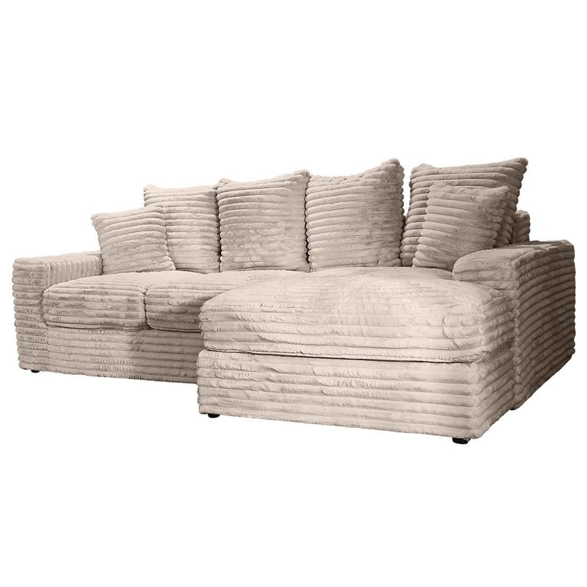 LISA DESIGN Andy - canapé d'angle droit 4 places en fausse fourrure côtelée