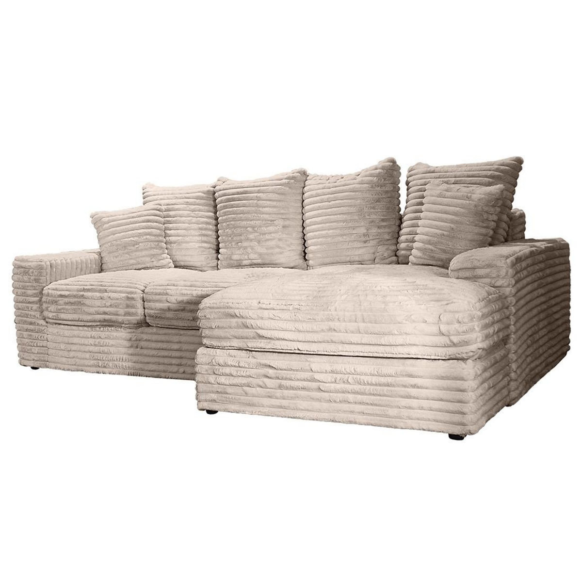 LISA DESIGN Andy - canapé d'angle droit 4 places en fausse fourrure côtelée