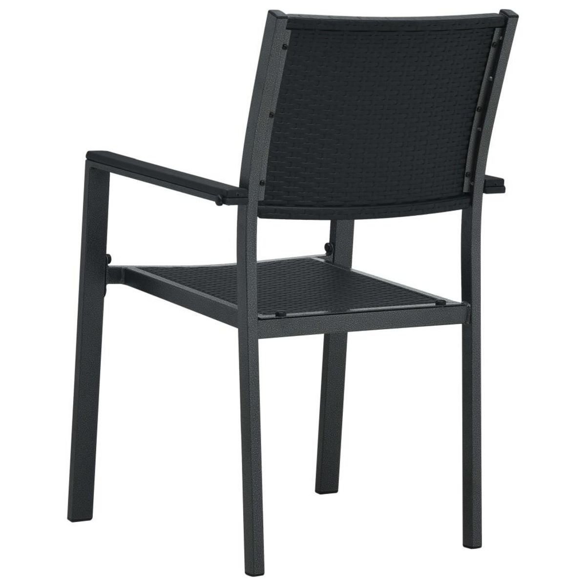 VIDAXL Chaises de jardin lot de 2 Noir Plastique Aspect de rotin