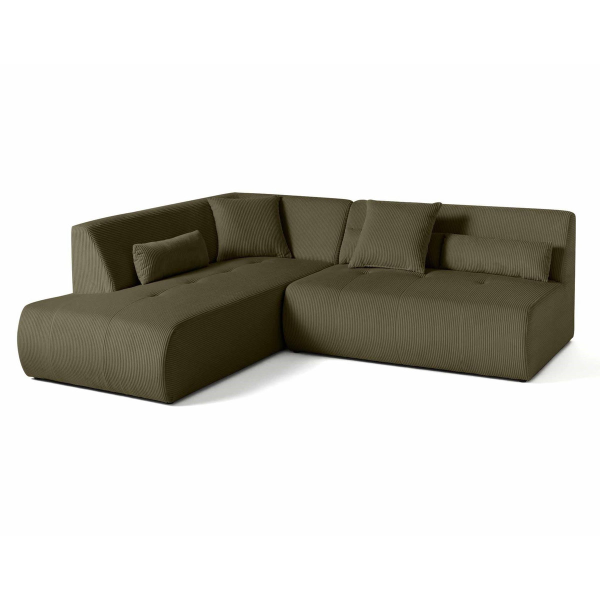 LISA DESIGN Onyx - canapé modulable d'angle gauche - 5 places - en velours côtelé