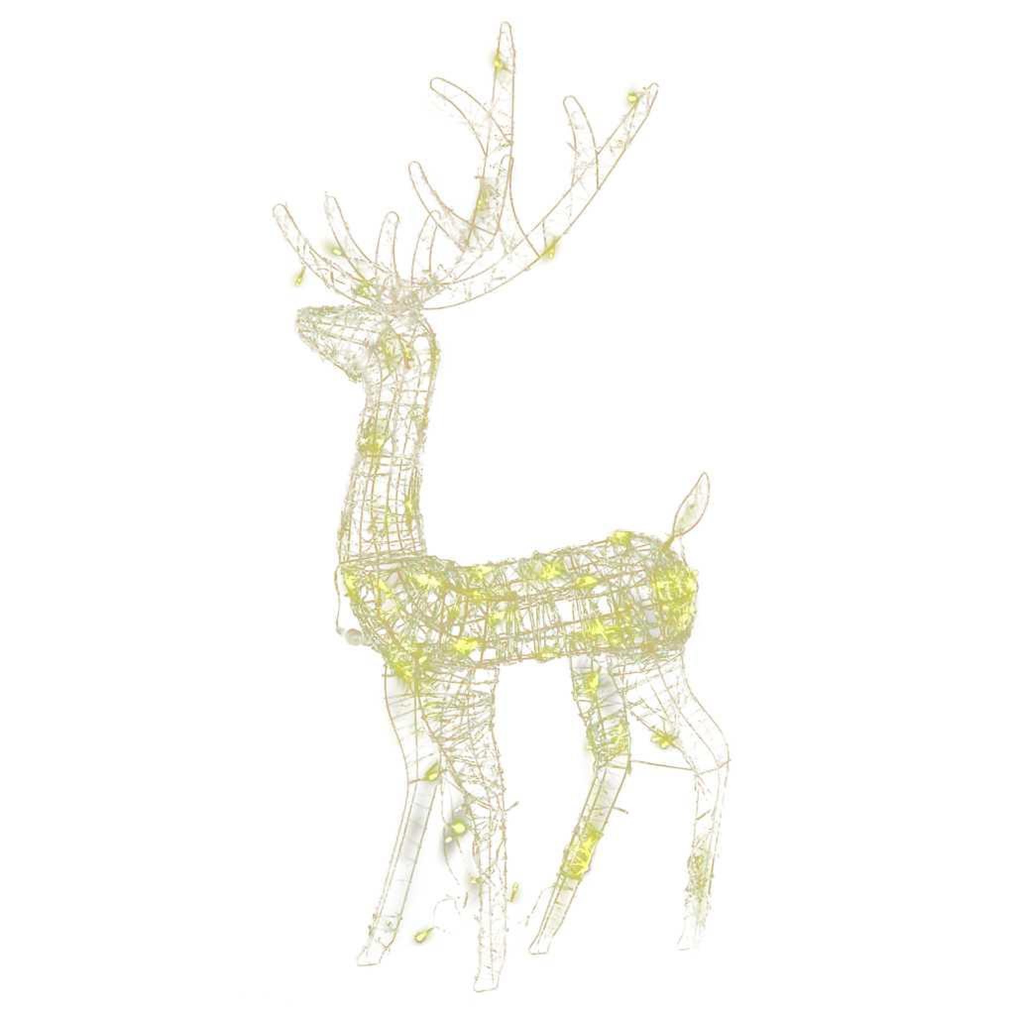 Voir la diapositive 3 : VIDAXL Decorations de noël de renne acrylique 2 pcs 128 cm blanc chaud