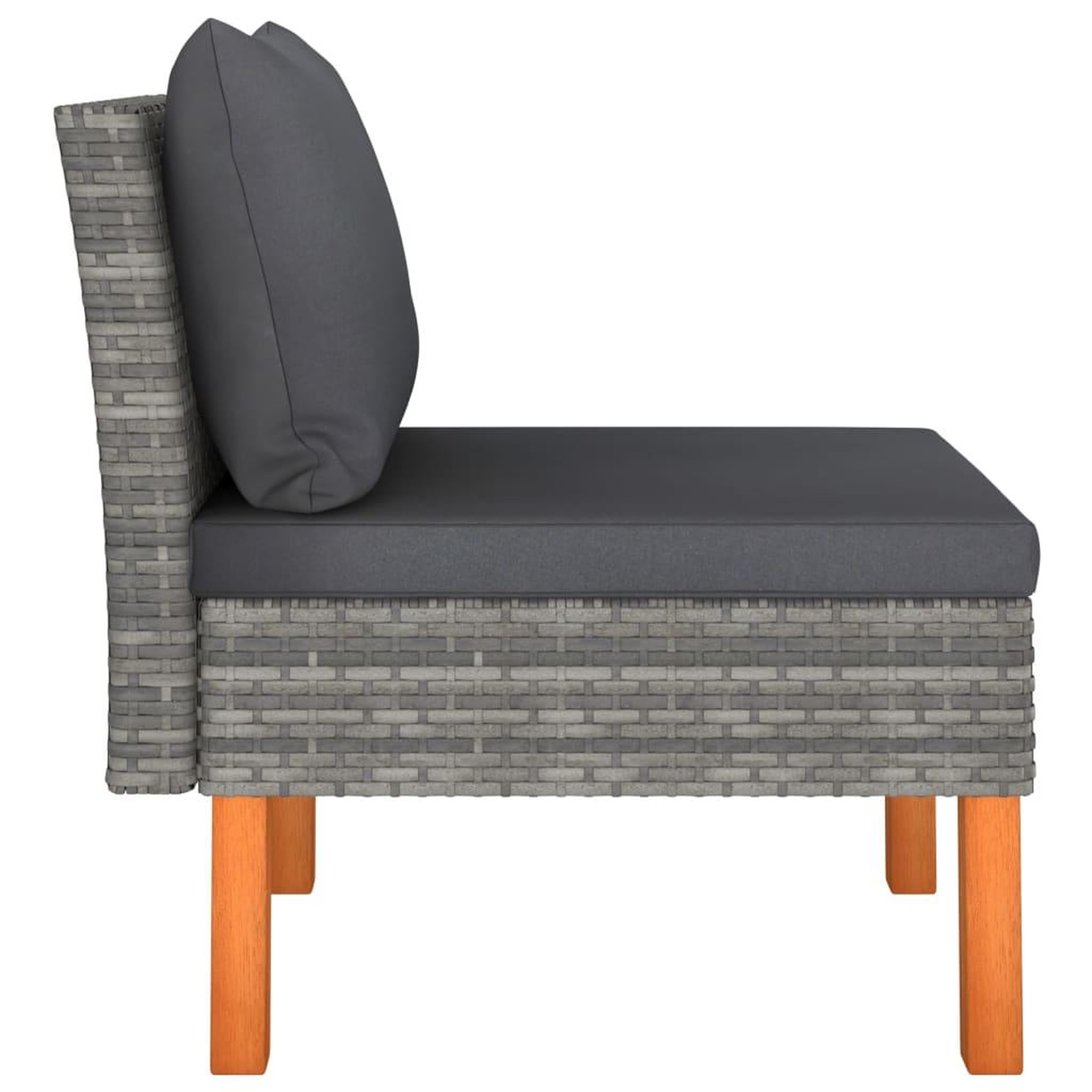 Voir la diapositive 3 : VIDAXL Canape central Resine tressee et bois d'eucalyptus massif