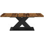 Voir la diapositive 3 : ID MARKET Table à manger extensible rectangle ALICIA 6-10 personnes plateau bois foncé HAWKINS et pied X noir 160-200 cm