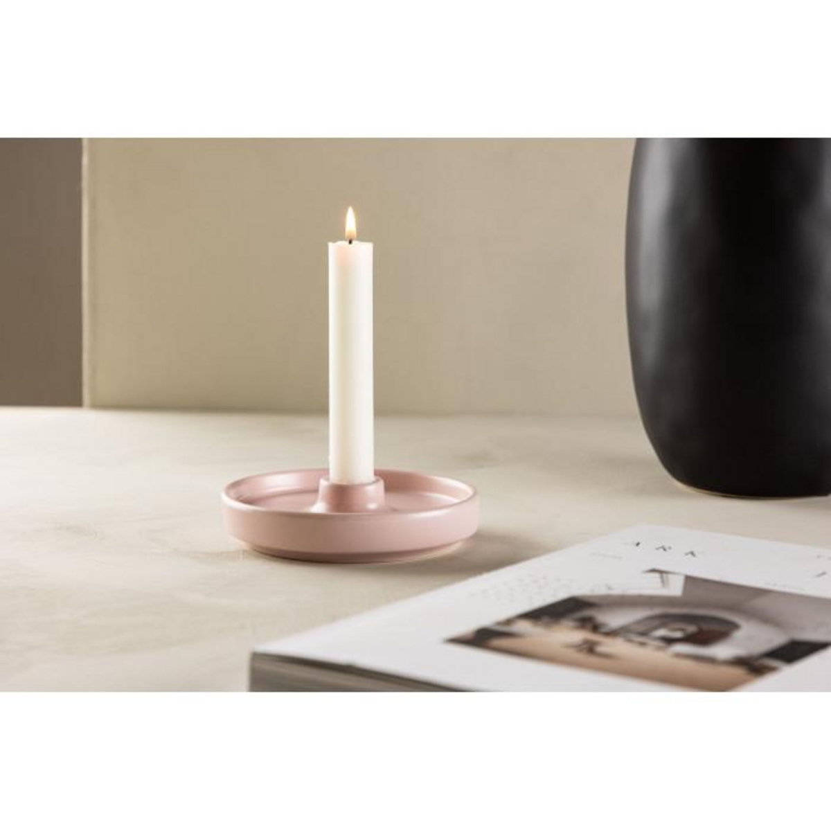 Paris Prix Bougeoir Design en Céramique  Bette  13cm Rose Clair