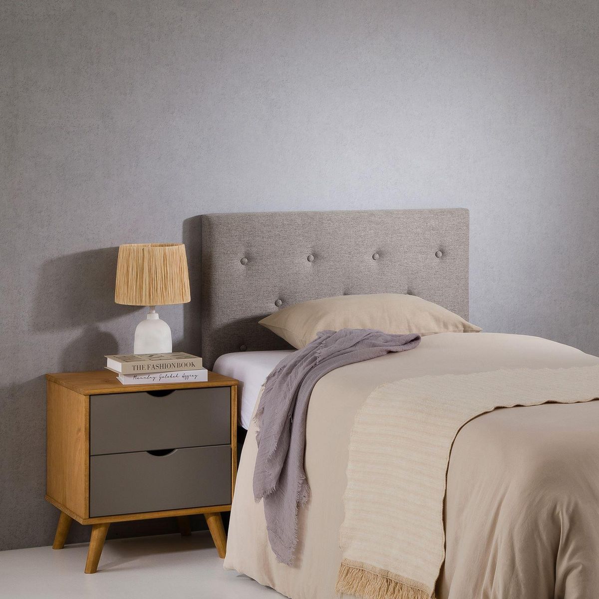 IDIMEX Tête de lit MAVELI 90 capitonnée sur pieds, en tissu