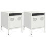 Voir la diapositive 2 : VIDAXL Tables de chevet 2 pcs blanc 35x39x43,5 cm acier