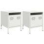 Voir la diapositive 2 : VIDAXL Tables de chevet 2 pcs blanc 35x39x43,5 cm acier