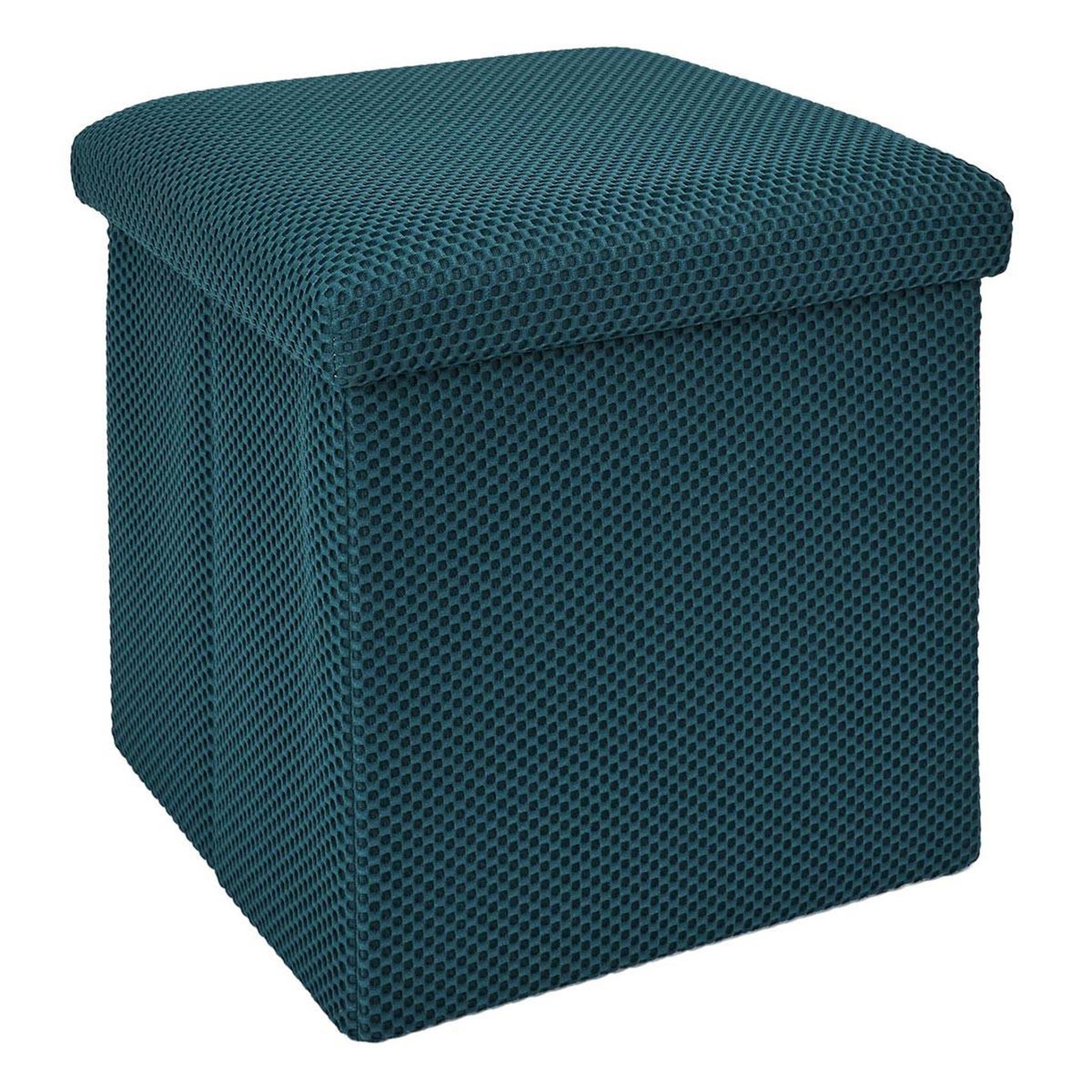 The Home Deco Factory Pouf coffre pliable  atome  38cm bleu