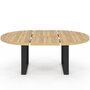 Voir la diapositive 3 : ID MARKET Table à manger extensible ronde PHOENIX 6-10 personnes bois et noir 140-200 cm