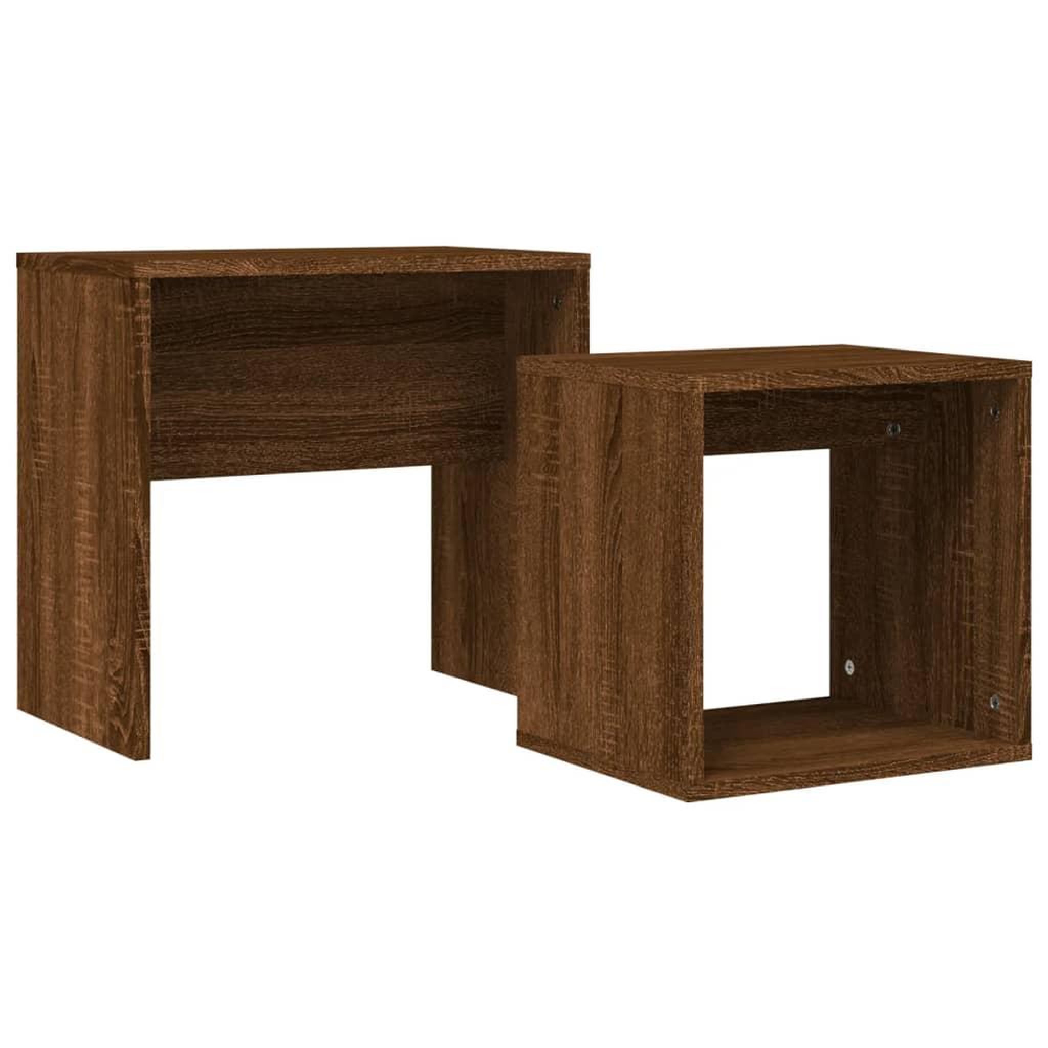 Voir la diapositive 2 : VIDAXL Tables basses gigognes 2 pcs chene marron bois d'ingenierie