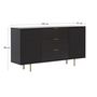 Voir la diapositive 5 : BEST MOBILIER Monica - buffet - noir - 150 cm