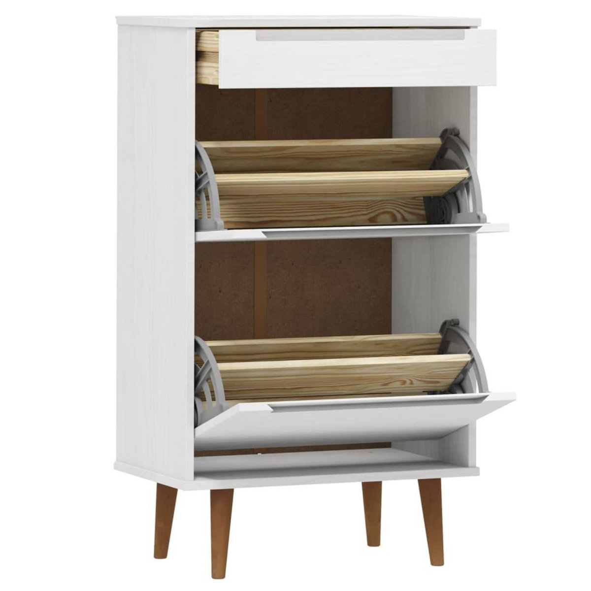 VIDAXL Armoire a chaussures MOLDE Blanc 59,5x35x103 cm Bois de pin