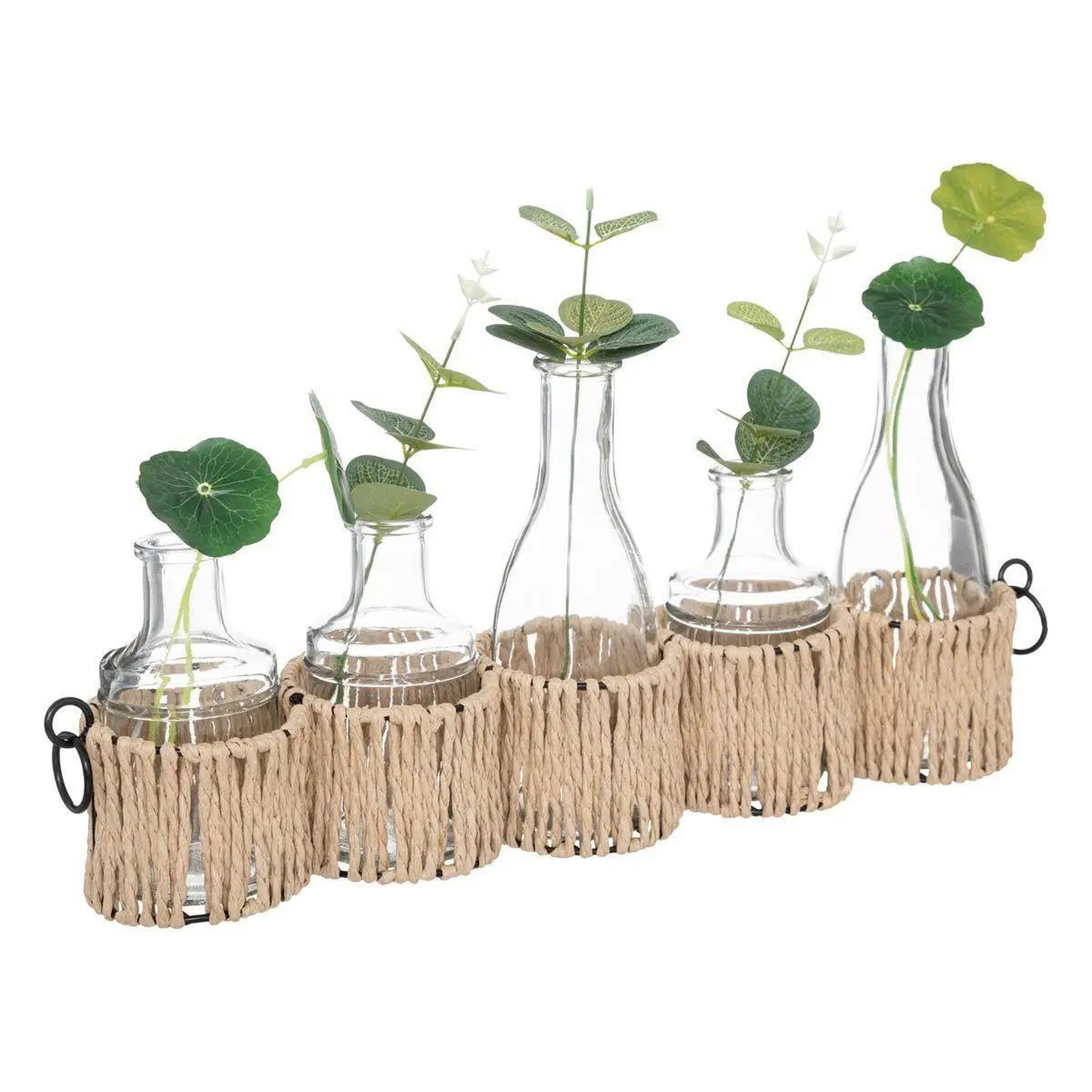 ATMOSPHERA Lot de 5 soliflores & tiges  cosy  40cm beige