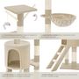 Voir la diapositive 4 : tectake Arbre à chat 144 cm avec griffoir et plateforme d'escalade beige