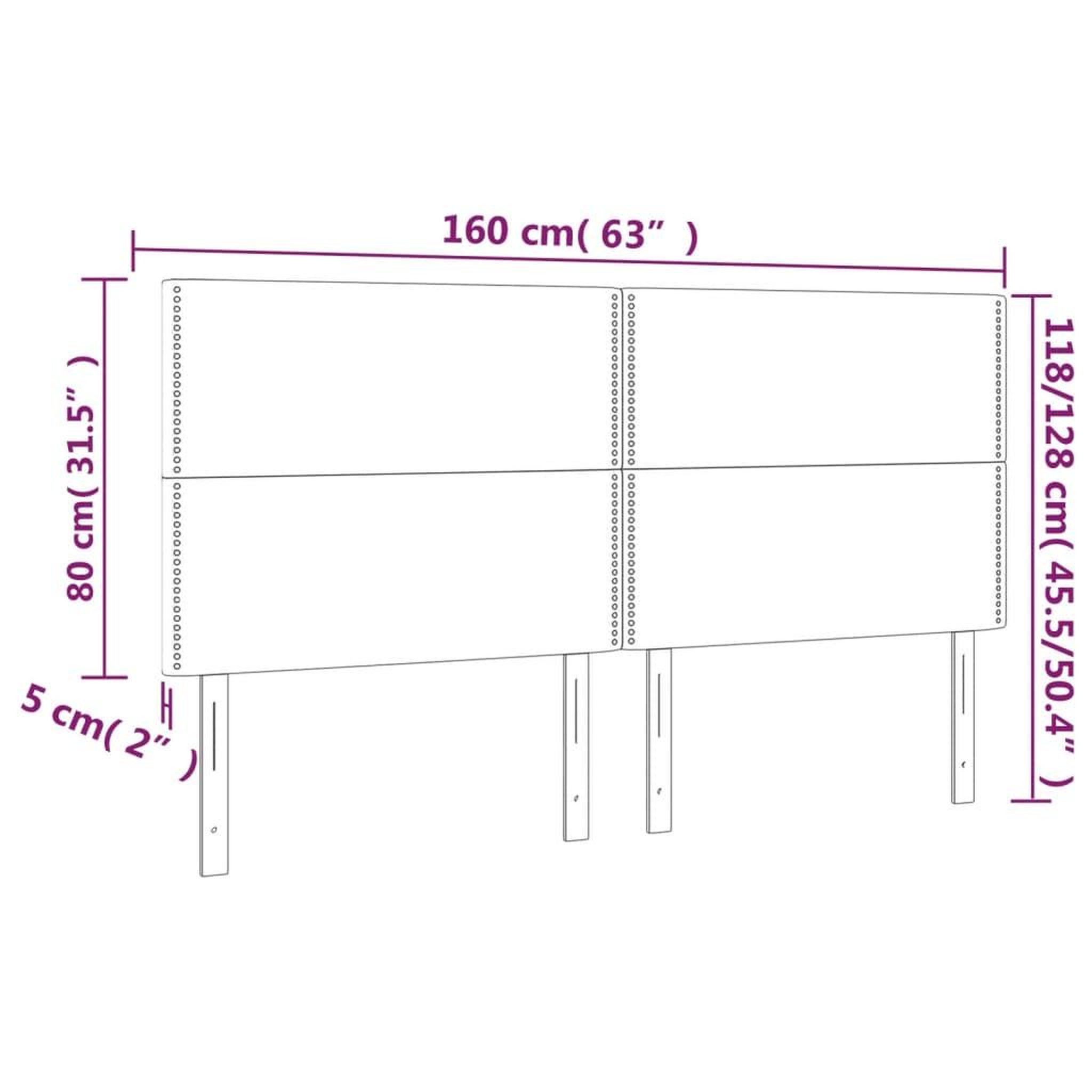 Voir la diapositive 6 : VIDAXL Tetes de lit 4 pcs Creme 80x5x78/88 cm Tissu