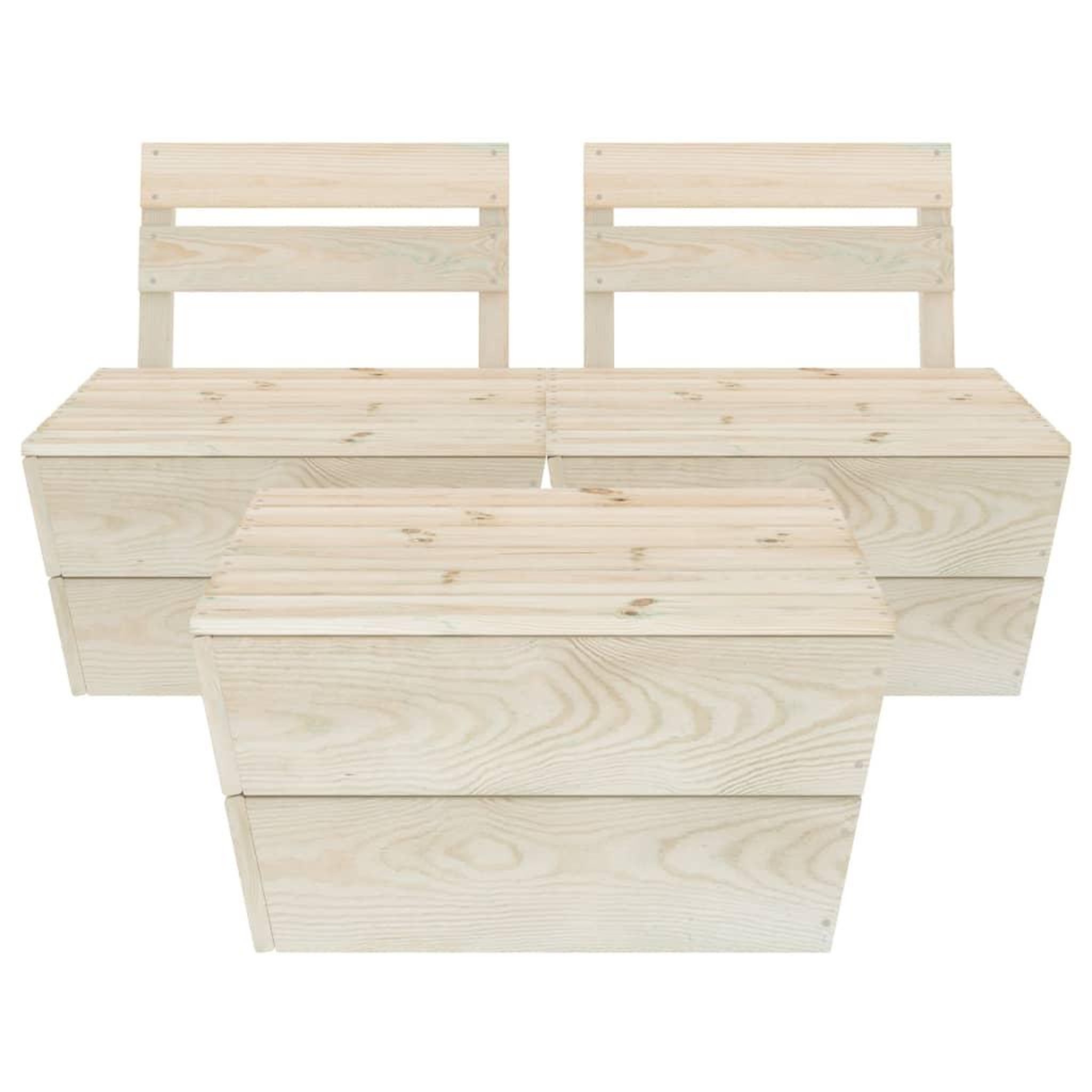Voir la diapositive 3 : VIDAXL Salon de jardin palette 3 pcs Bois d'epicea impregne