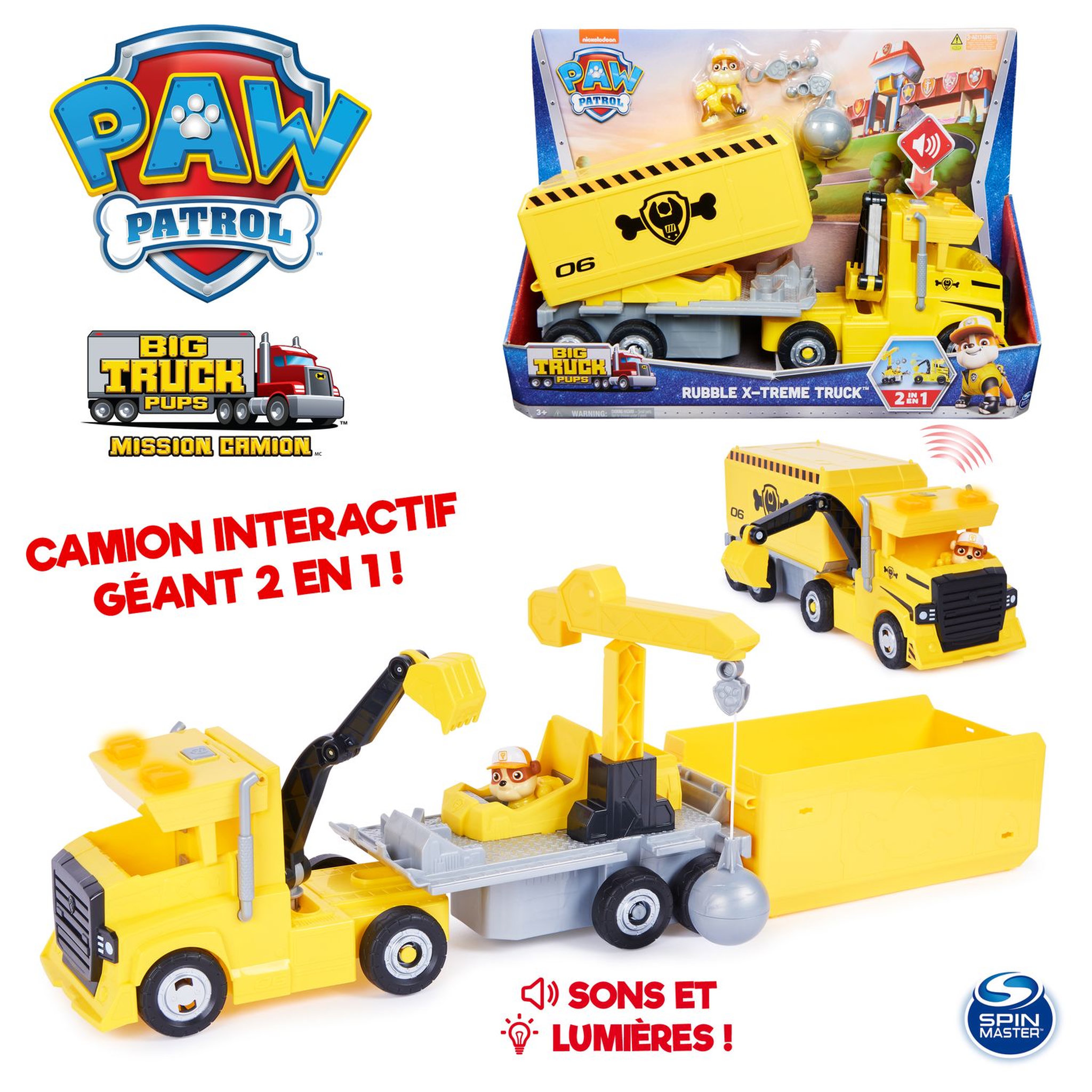 Voir la diapositive 2 : SPIN MASTER Méga Camion de Ruben Big Truck Pups La Pat' Patrouille
