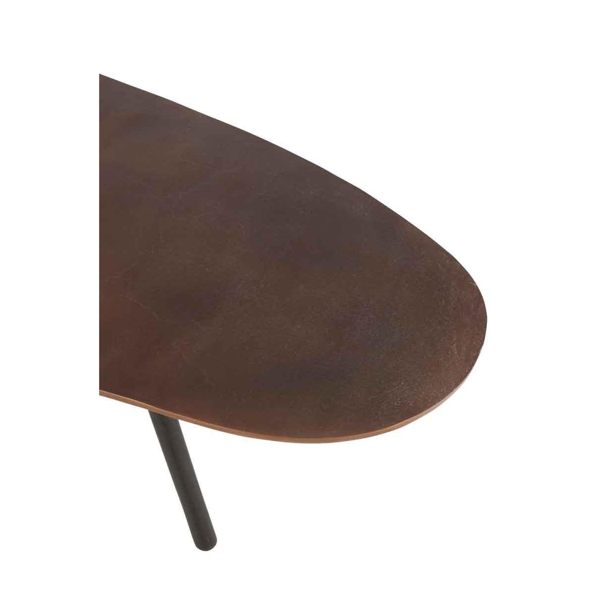Voir la diapositive 4 : J-LINE Table basse design  goutte  120cm marron