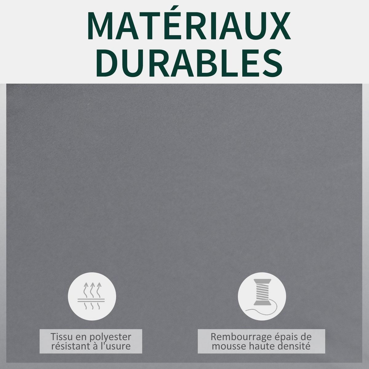 OUTSUNNY Coussins de banc de jardin déhoussables - coussins balancelle - lot de 2 - dim. 120L x 50l cm - rembourrage 5 cm - cordons d'attache - polyester gris