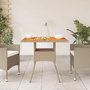 Voir la diapositive 3 : VIDAXL Table de jardin beige 80x80x75 cm resine tressee et bois acacia