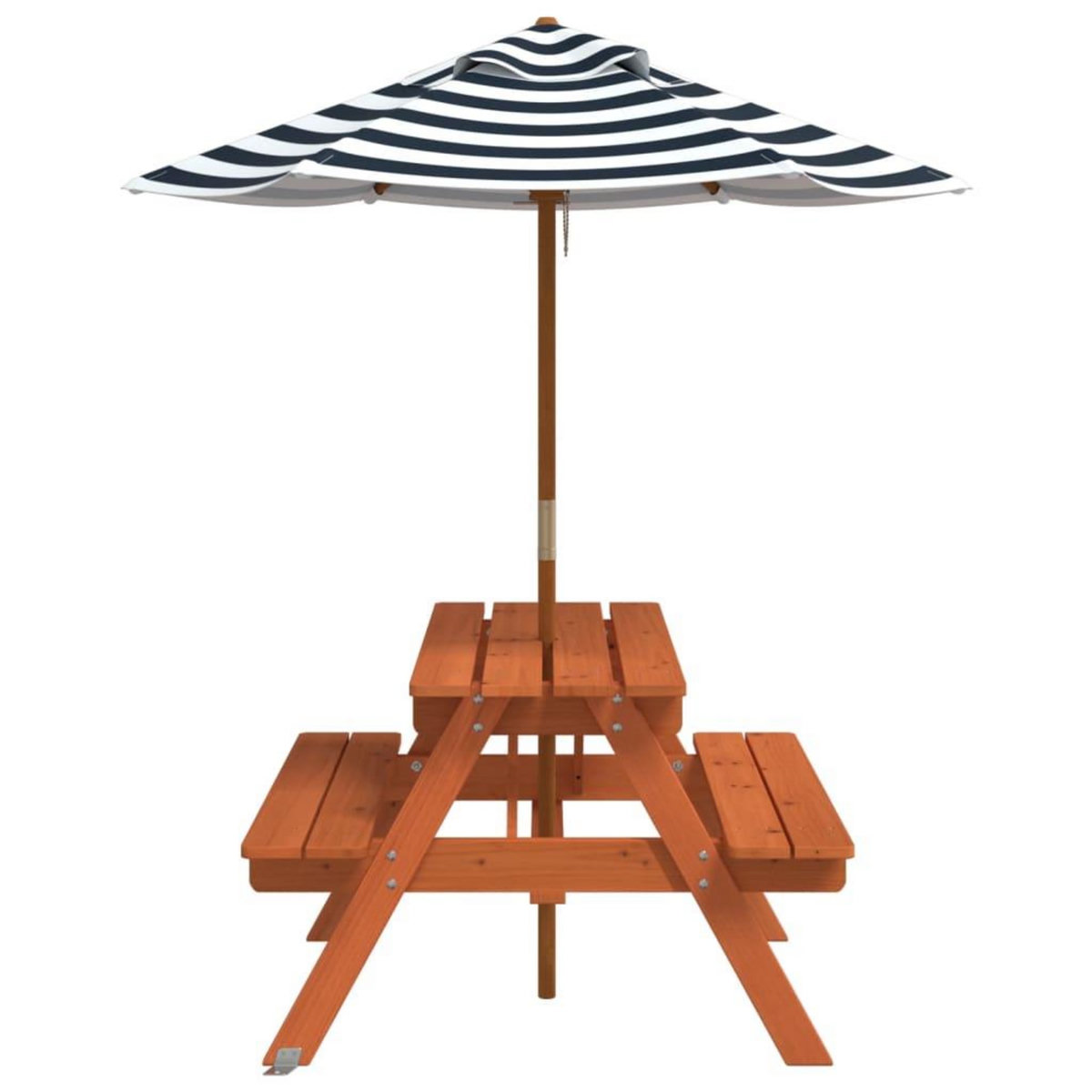 VIDAXL Table de pique-nique pour 4 enfants avec parasol bois de sapin