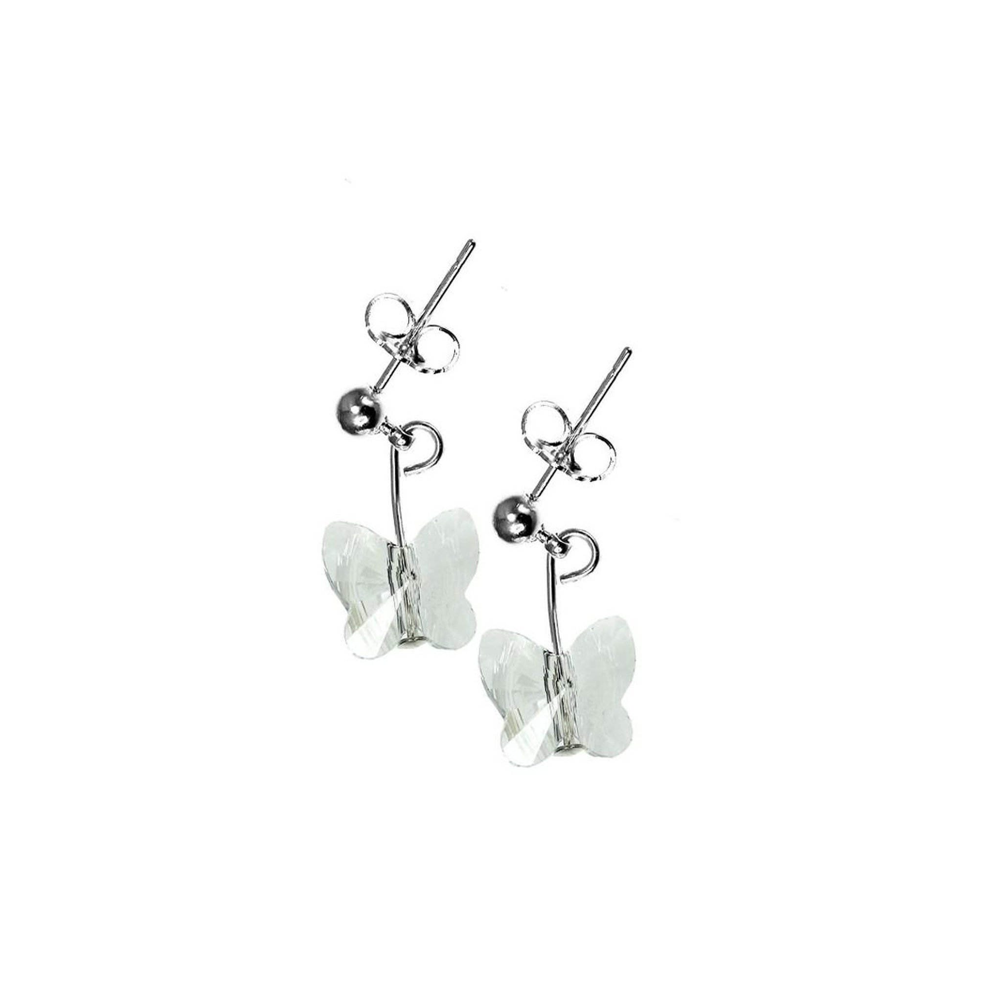SC CRYSTAL Boucles d'oreilles papillons SC Crystal ornées de Cristaux scintillants
