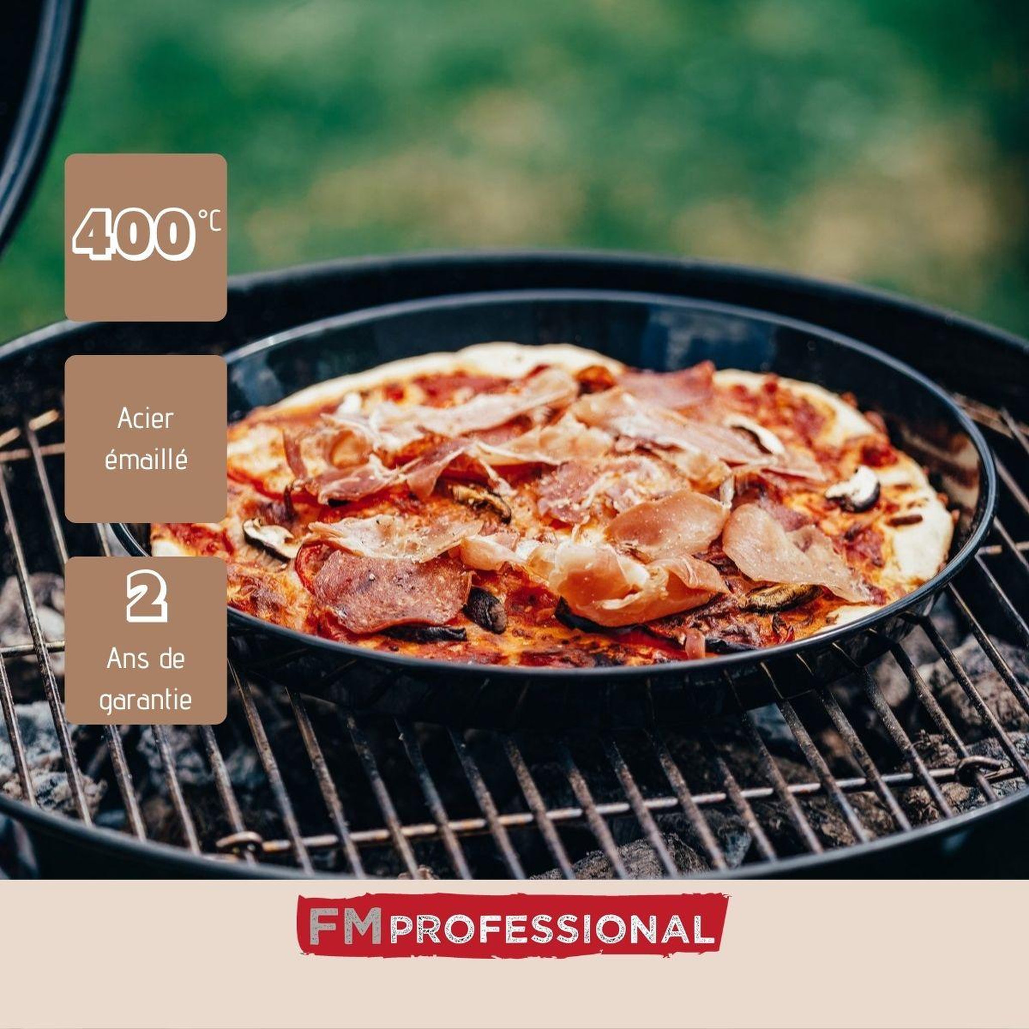 Voir la diapositive 4 : FM PROFESSIONAL Lot de 2 plaques à pizza perforées rondes, four et barbecue 32 cm fm professional barbecue
