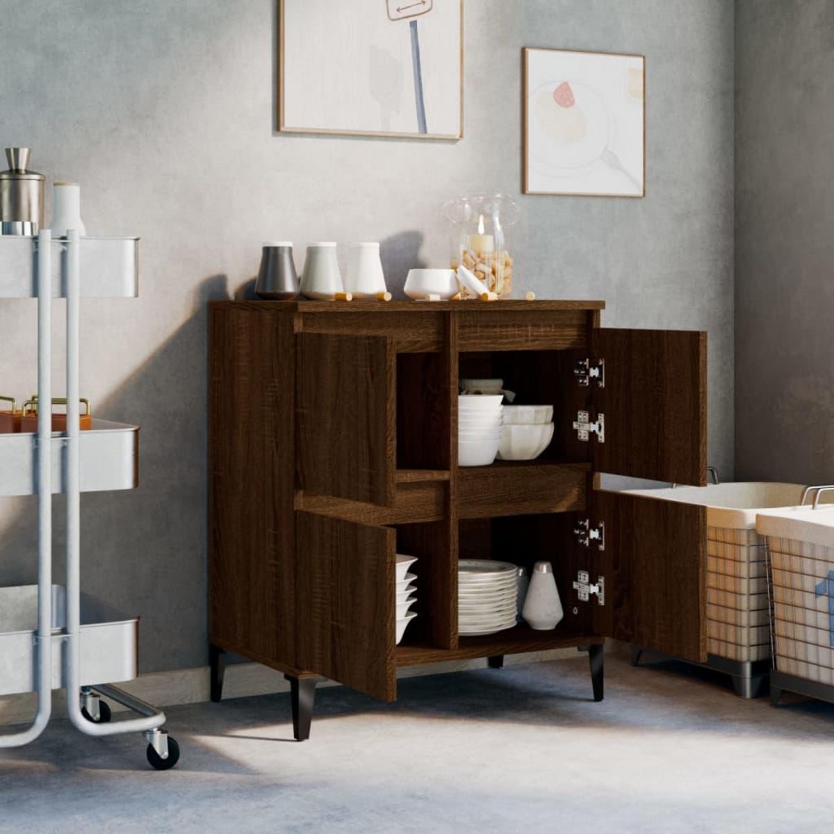 VIDAXL Buffet Chene marron 60x35x70 cm Bois d&apos;ingenierie