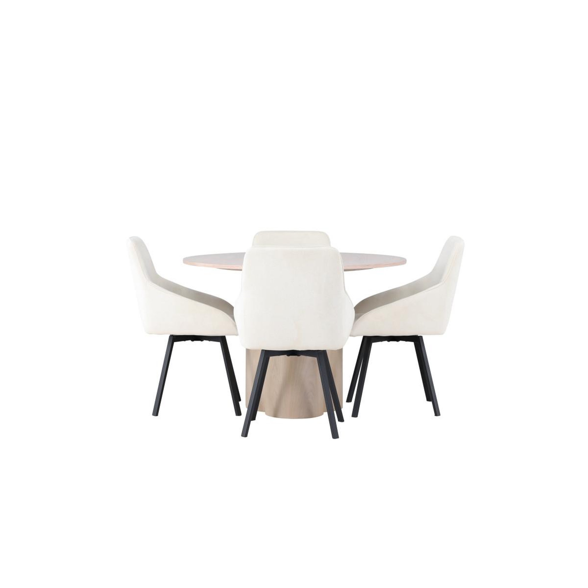 Voir la diapositive 2 : Paris Prix Ensemble table à manger & 4 chaises  olivia & rosie  110cm naturel & beige