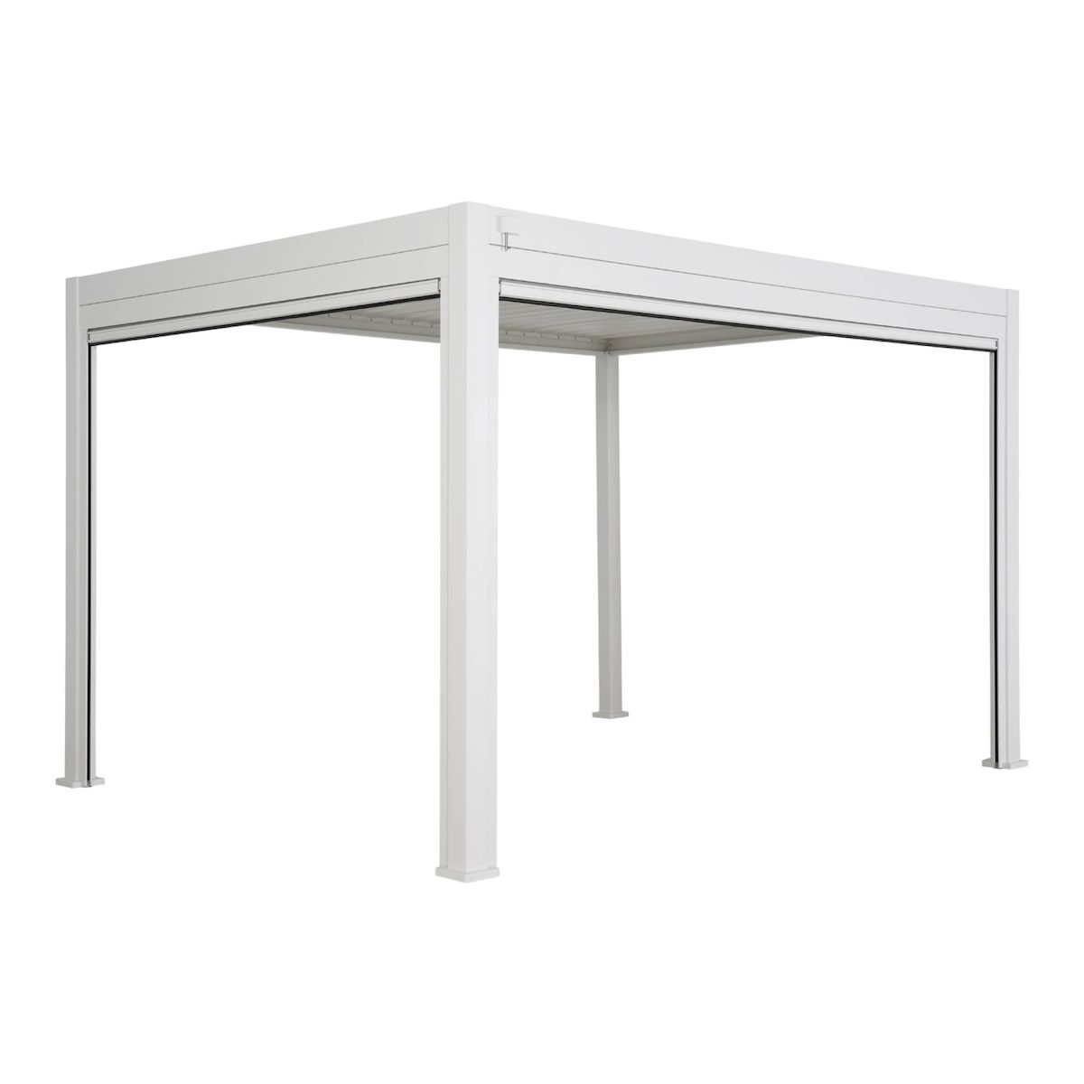 SWEEEK Pergola Bioclimatique gris anthracite 4x3m, aluminium à lames orientables + store 3m + store 4m
