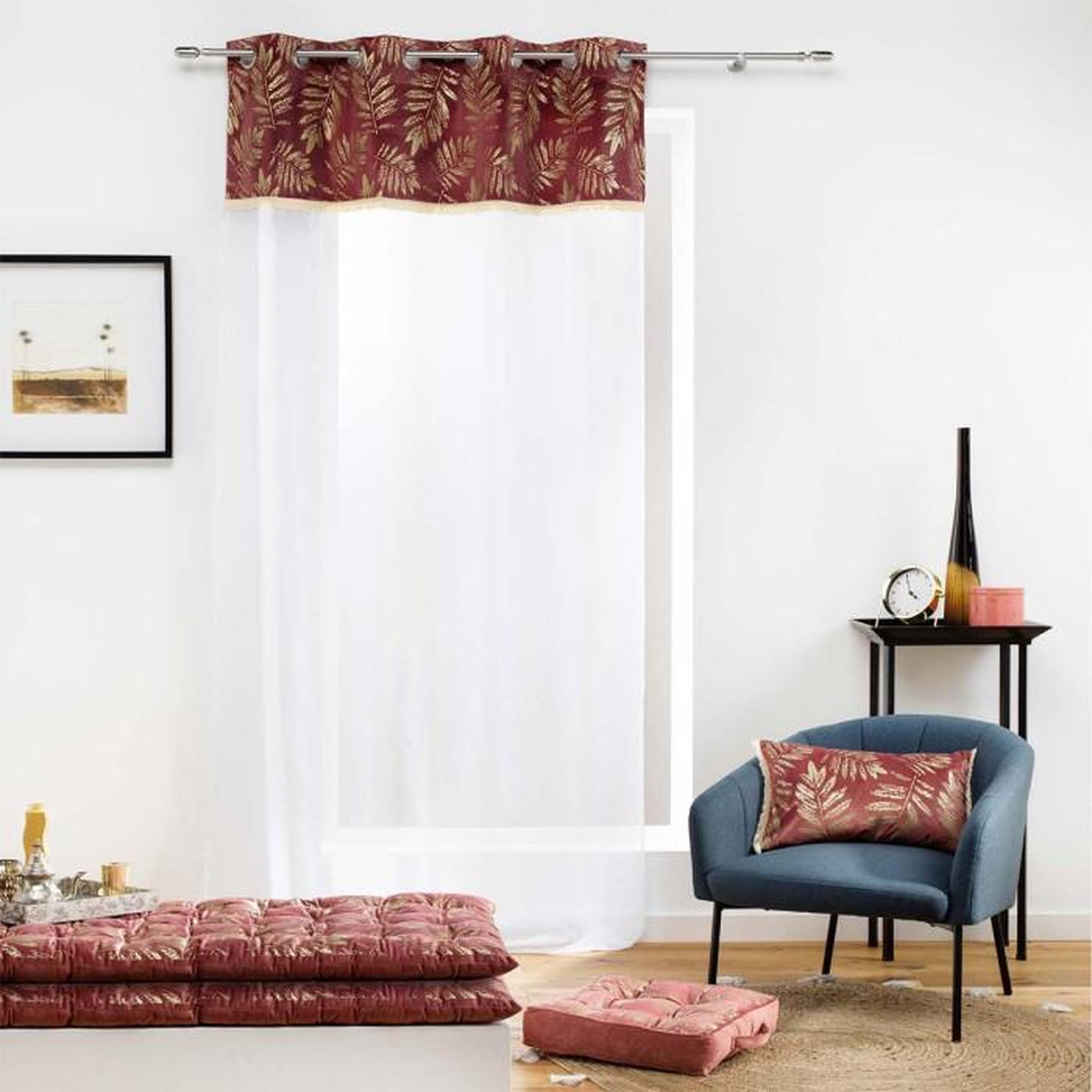 Voir la diapositive 3 : Paris Prix Rideau Voilage à Œillets  Adelor  140x240cm Rose