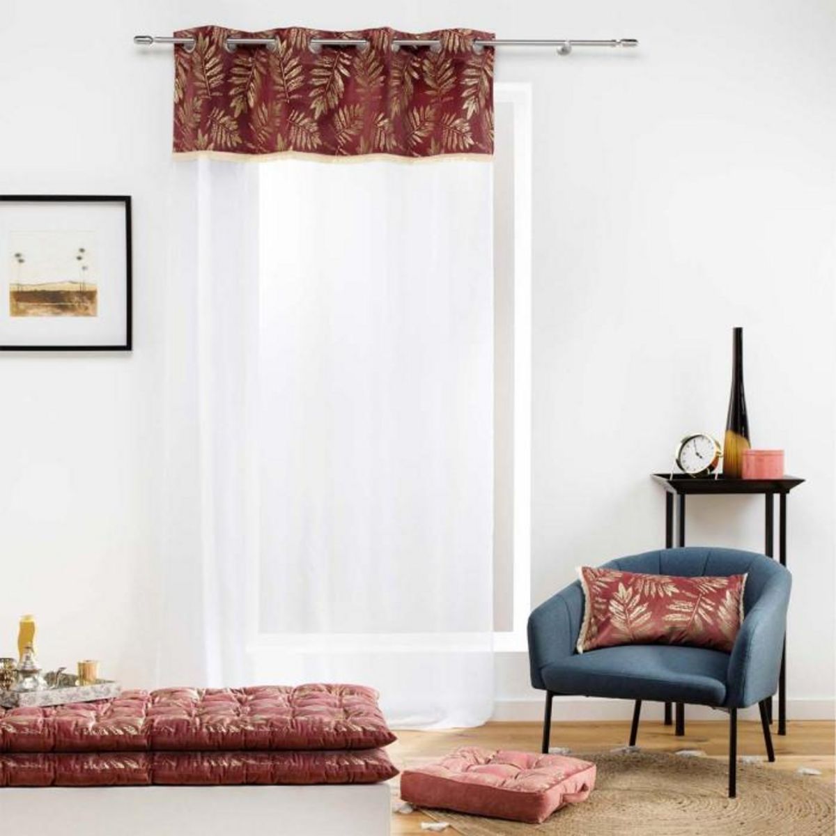 Paris Prix Rideau Voilage à Œillets  Adelor  140x240cm Rose