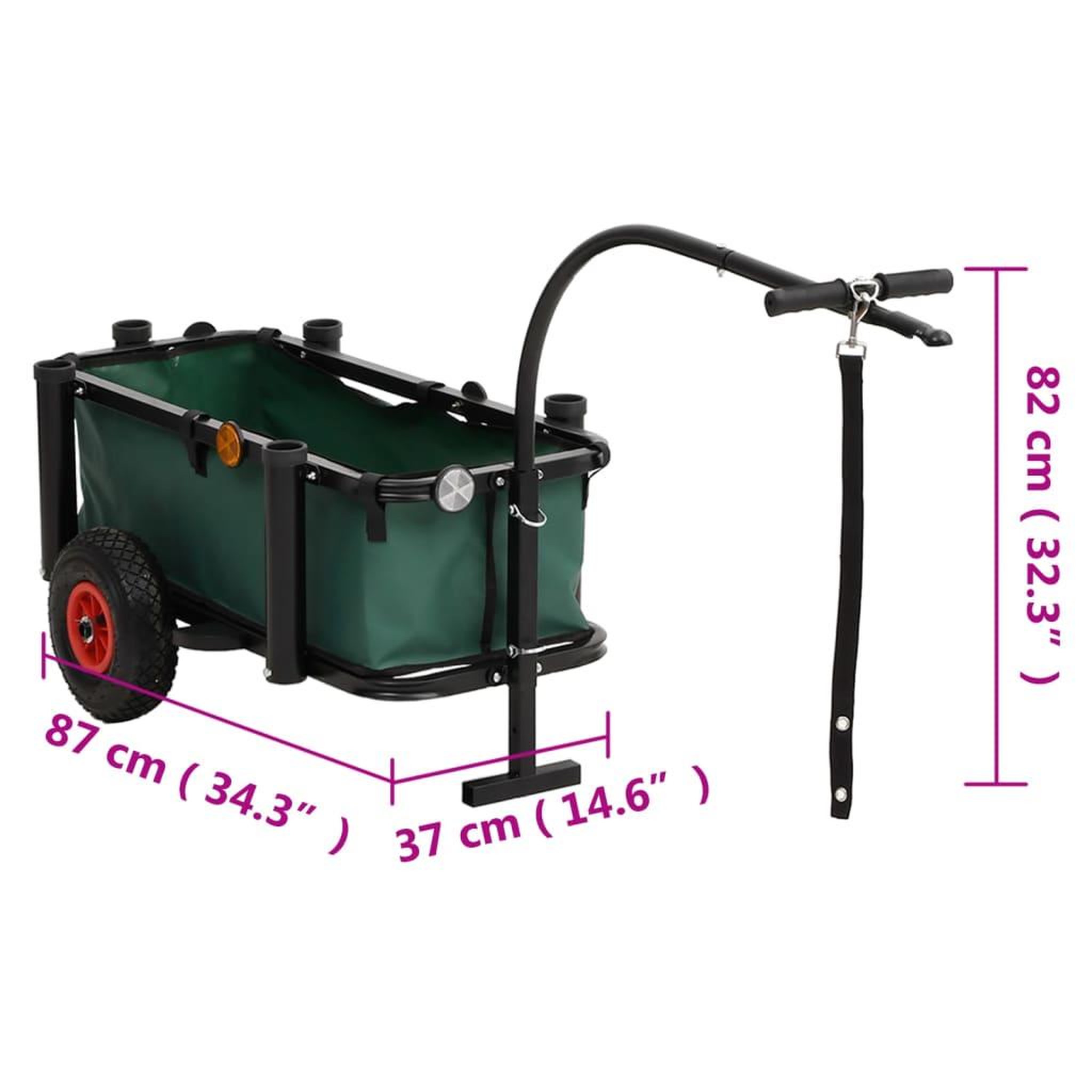 Voir la diapositive 6 : VIDAXL Chariot de peche avec sac noir acier