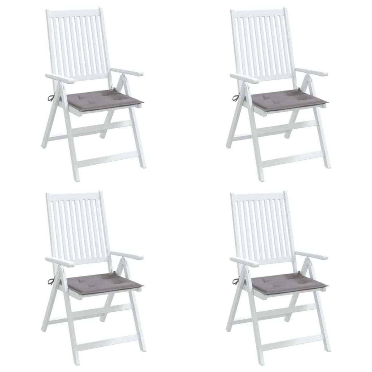 VIDAXL Coussins de chaise de jardin lot de 4 gris 40x40x3 cm