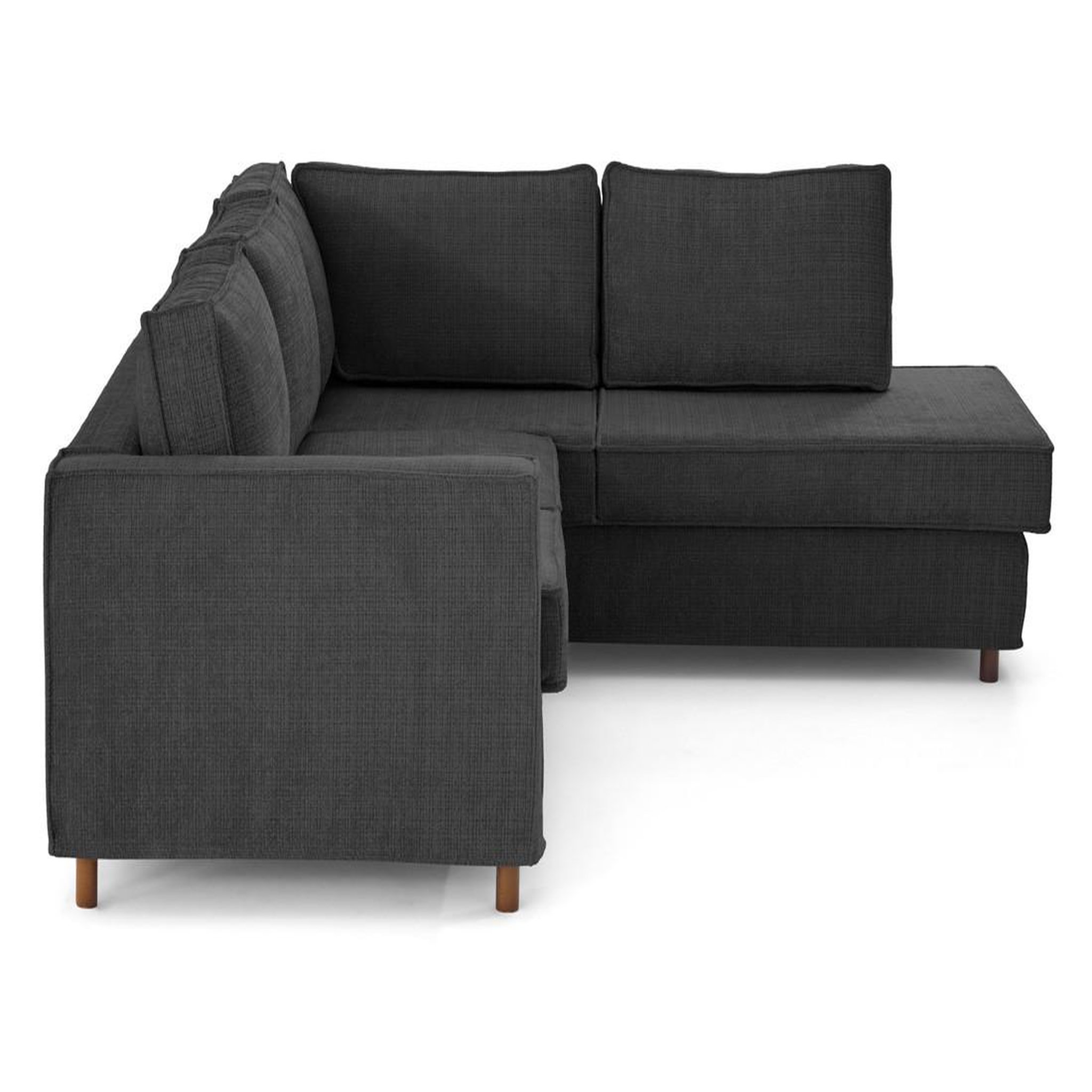 Voir la diapositive 5 : LISA DESIGN Jake - canapé déhoussable d'angle droit 5 places en velours texturé