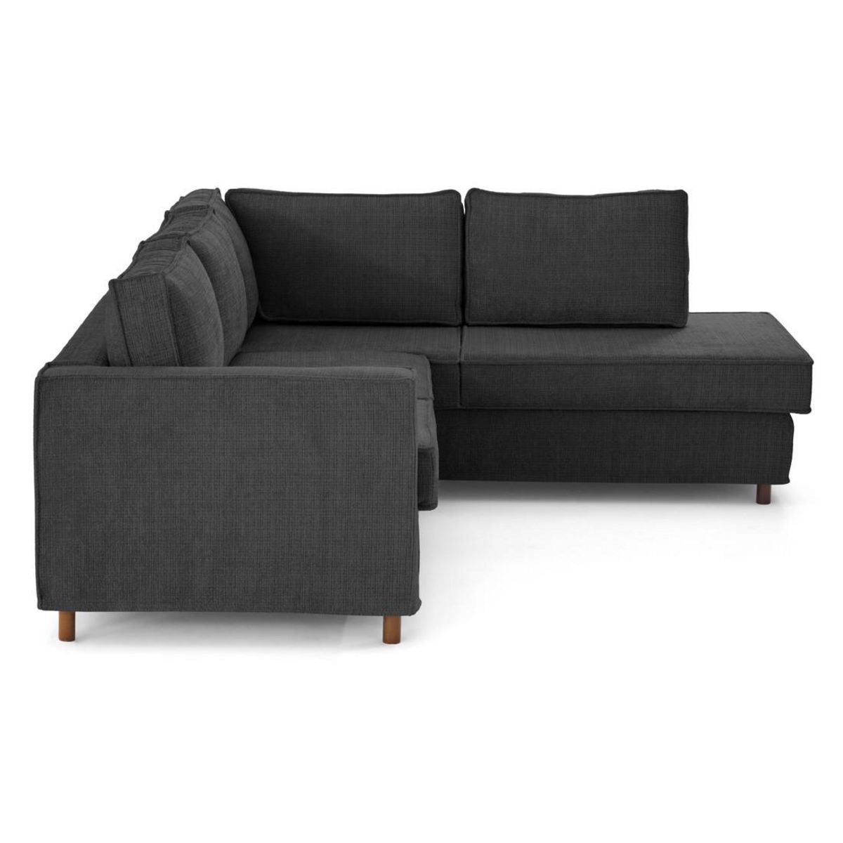 LISA DESIGN Jake - canapé déhoussable d'angle droit 5 places en velours texturé