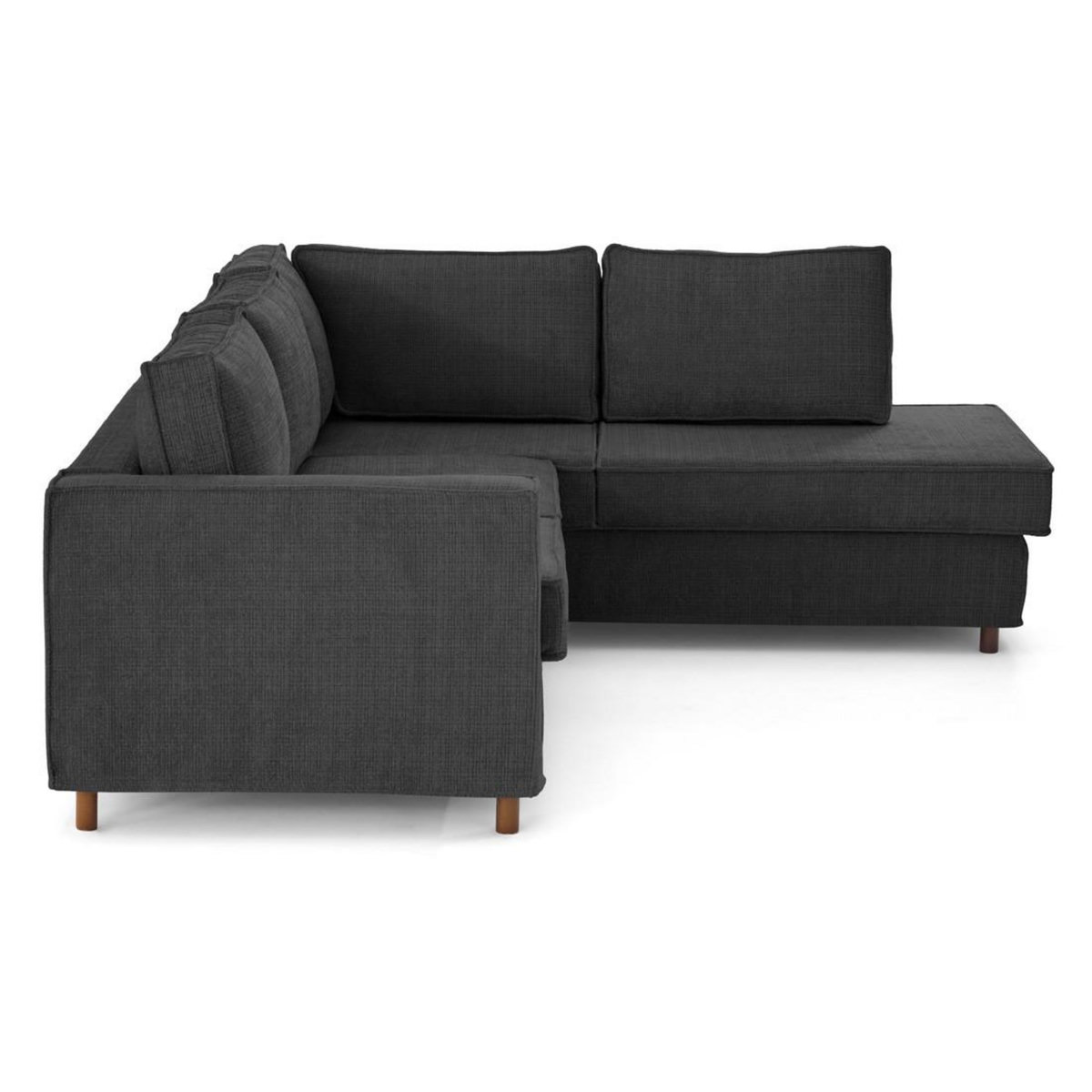 LISA DESIGN Jake - canapé déhoussable d'angle droit 5 places en velours texturé