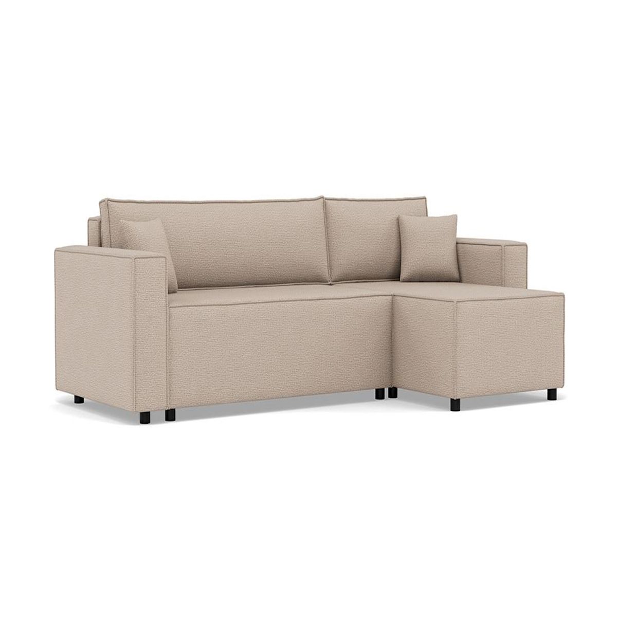 BEST MOBILIER Jonas - canapé d'angle réversible 4 places convertible avec coffre en tissu texturé