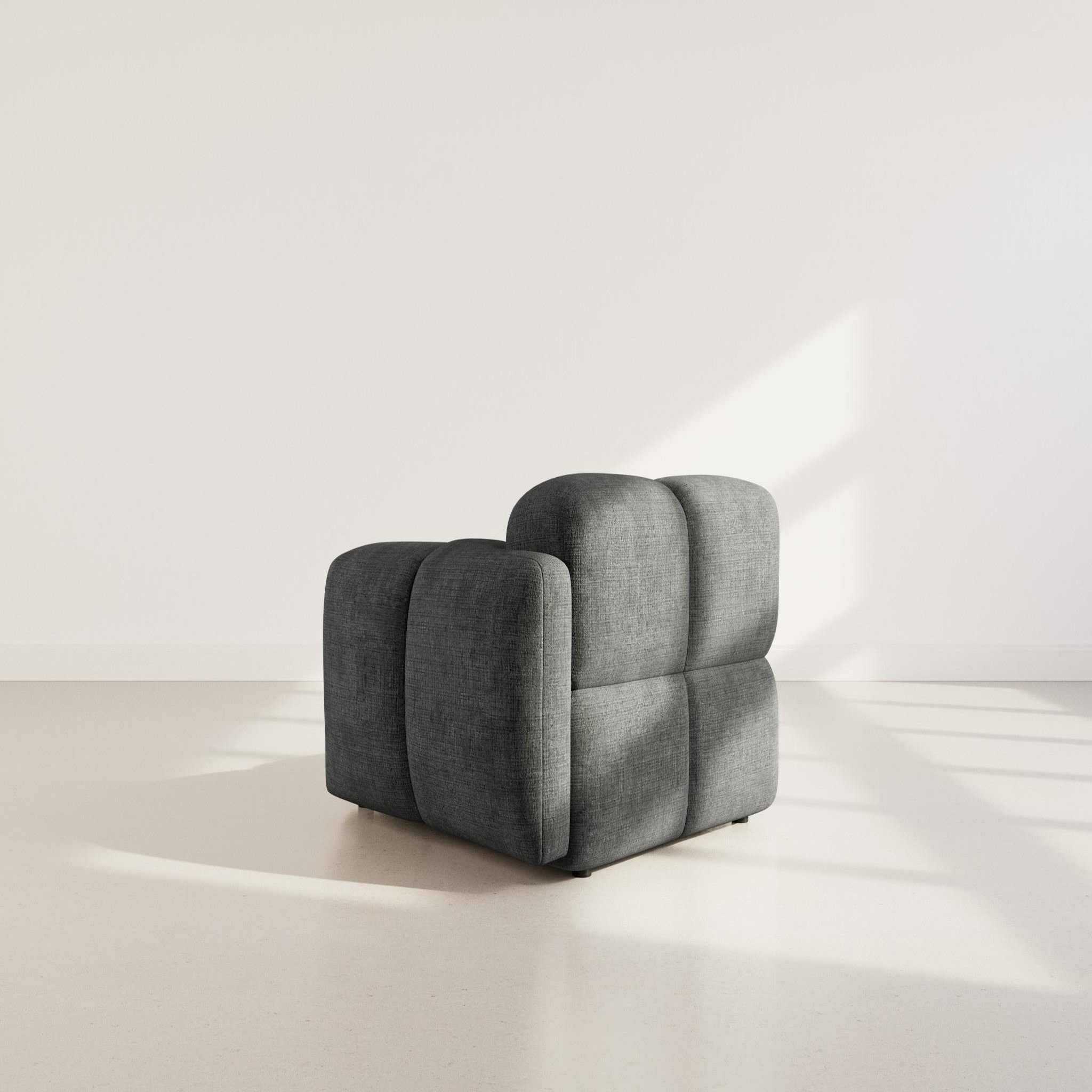 Voir la diapositive 4 : BEST MOBILIER Grace - module d'assise droit en velours texturé