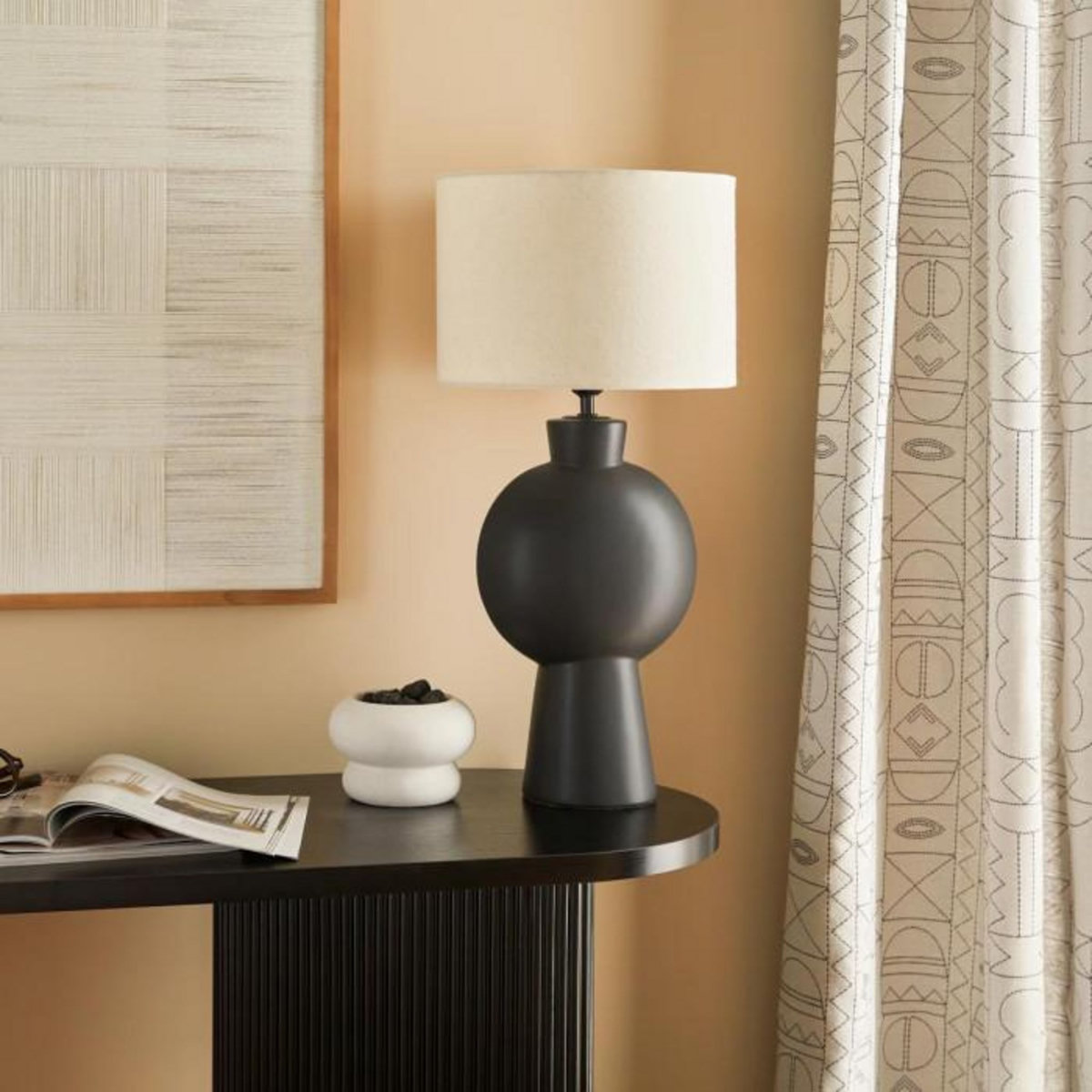 ATMOSPHERA Lampe à Poser en Céramique  Yulia  59cm Noir