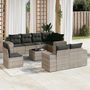 Voir la diapositive 1 : VIDAXL Salon de jardin 9 pcs avec coussins gris clair resine tressee