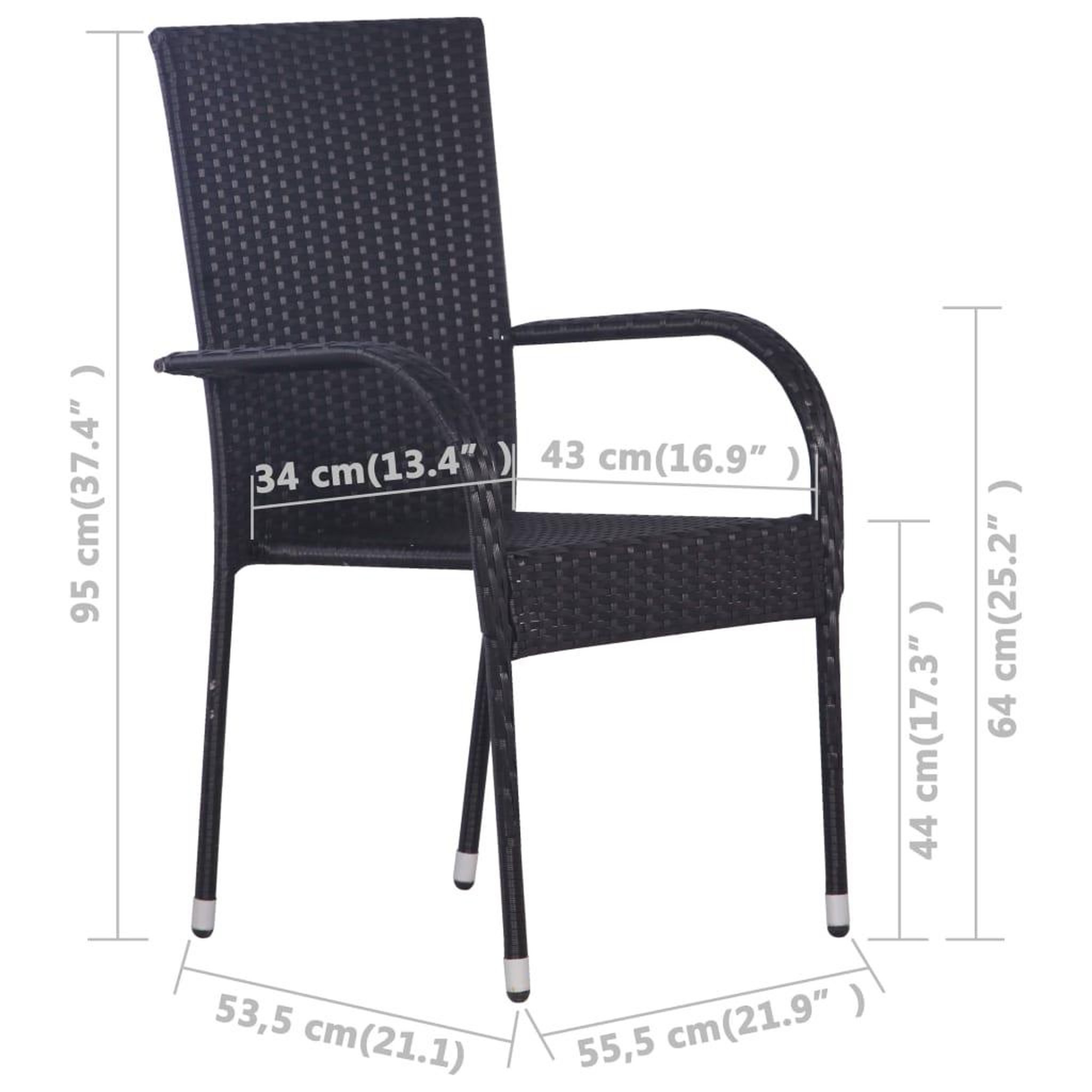 Voir la diapositive 6 : VIDAXL Ensemble a manger de jardin 3 pcs noir