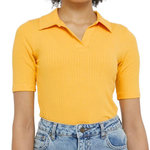 JACQUELINE DE YONG Polo  Femme JDY Fransiska. Coloris disponibles : Jaune