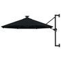 Voir la diapositive 1 : VIDAXL Parasol mural de jardin avec LED 300 cm noir