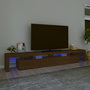 Voir la diapositive 1 : VIDAXL Meuble TV avec lumieres LED Chene marron 260x36,5x40 cm