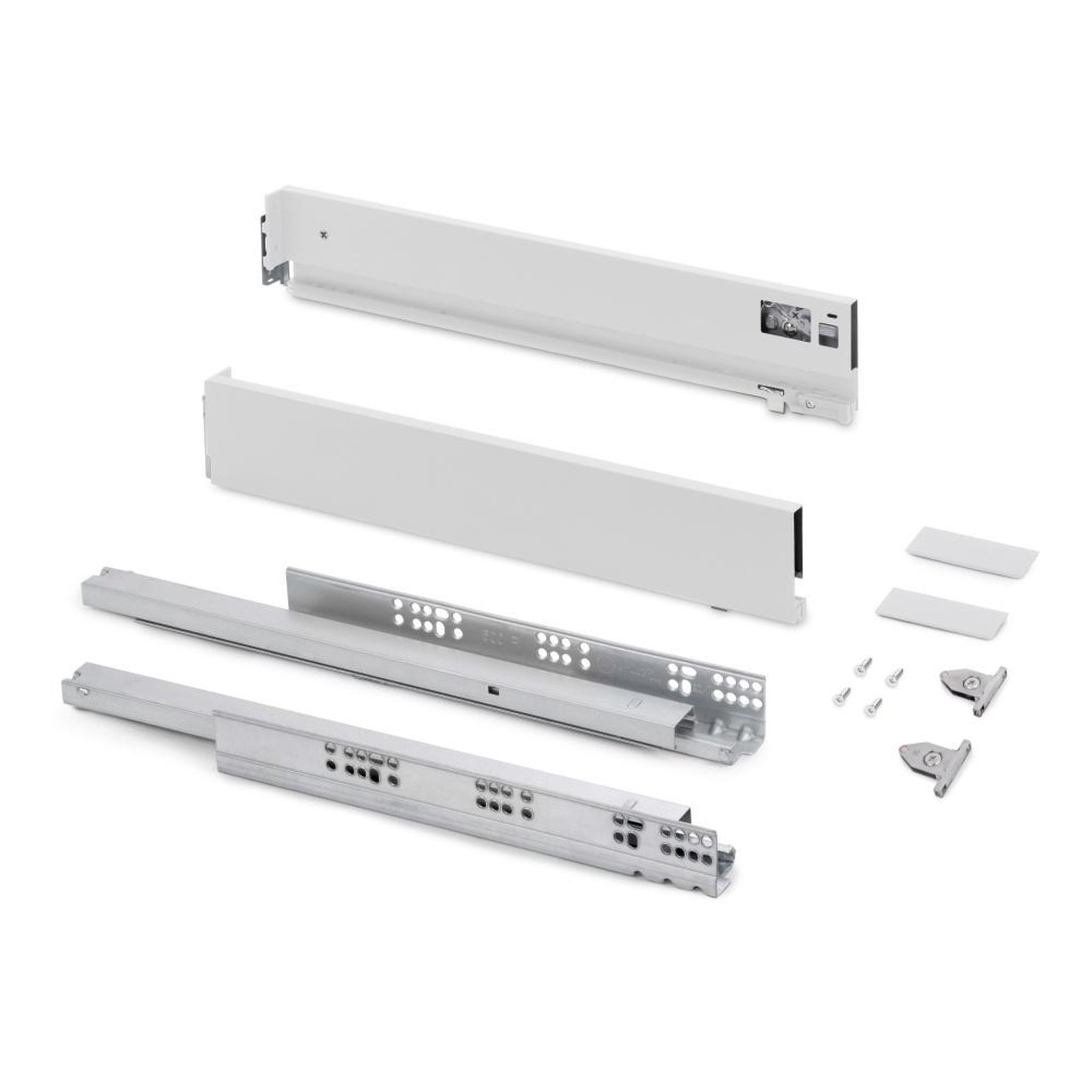 EMUCA SRL Tiroir extérieur Vertex avec réglages 3D hauteur 83mm -  40kg -  profondeur 450mm -  Acier -  Peint en blanc